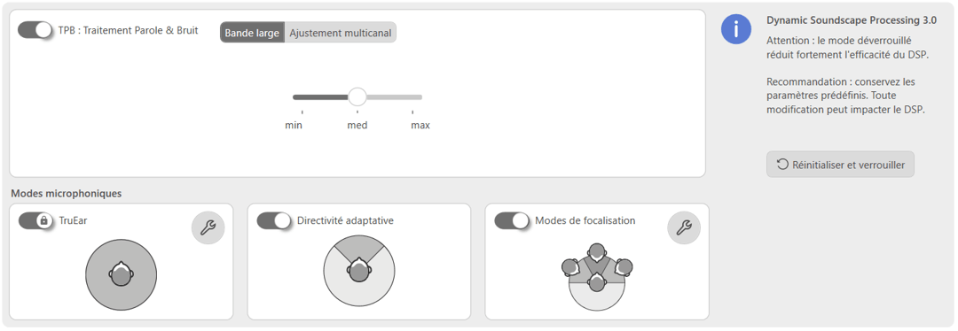 Reglage du traitement du signal en mode deverrouille lefficacit du DSP est fortement altere