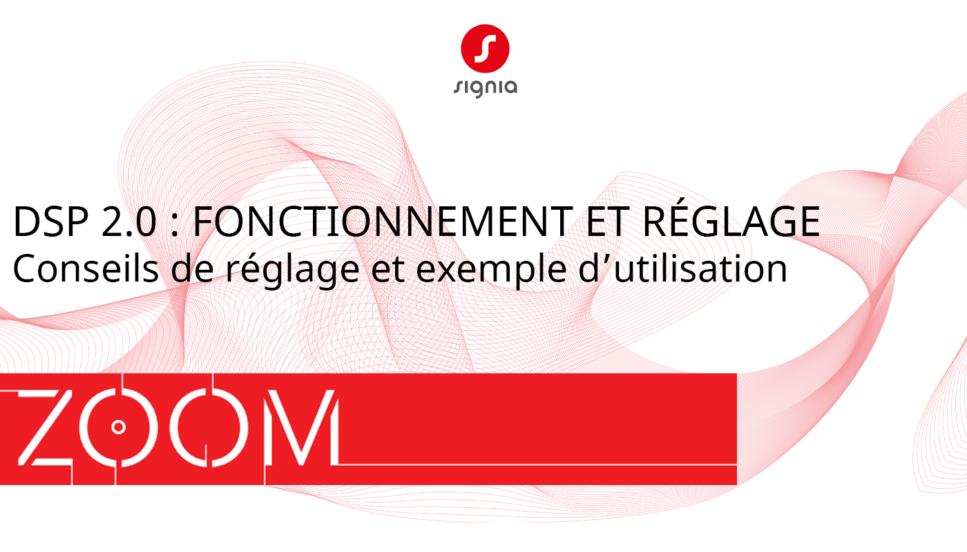 Zoom signia DSP 2.0 : fonctionnement et réglage