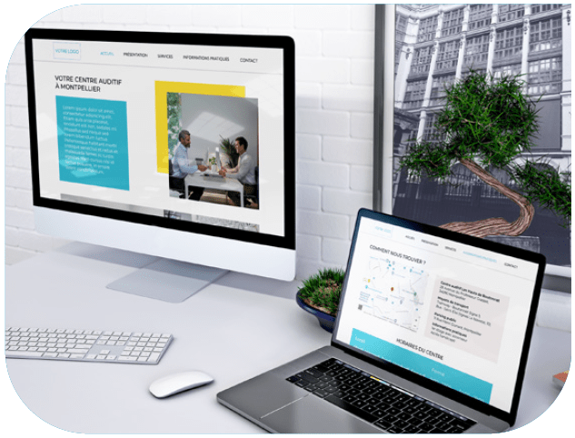 Exemple de site internet, aux couleurs de l'identité graphique définie