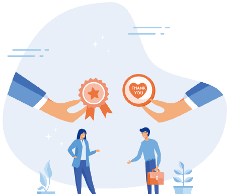 Illustration représentant deux personnes qui collaborent