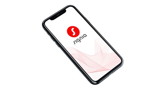 Smartphone with Signia app