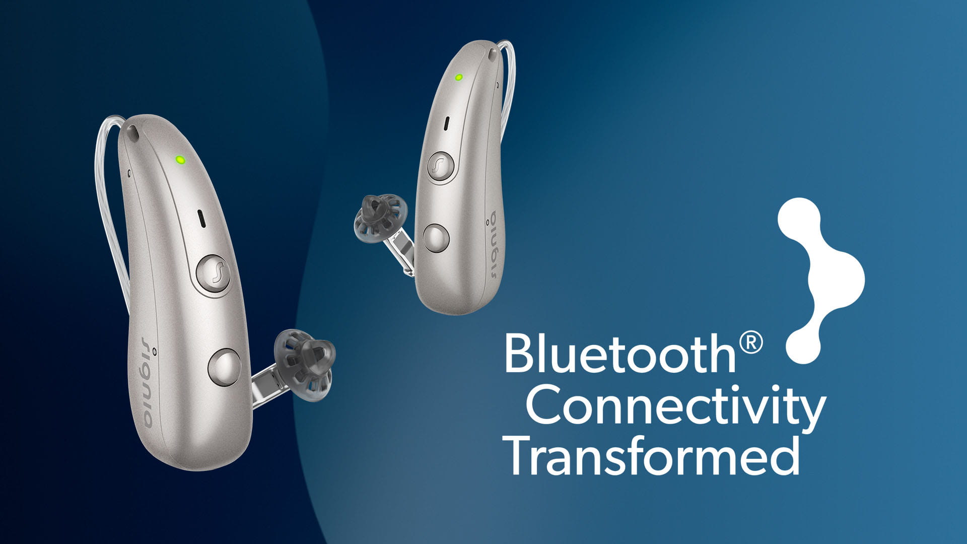 Pure Charge&Go BCT IX hearing aids with Bluetooth Connectivity Transformed symbol