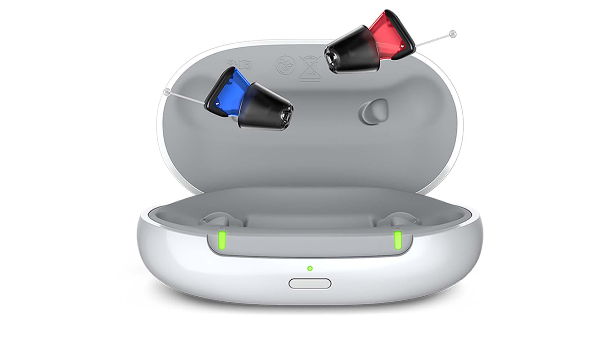 Silke Charge & Go rechargeable in-the-ear hearing aids with charger