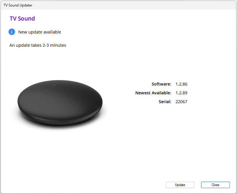 Firmware updater tool - screenshot update