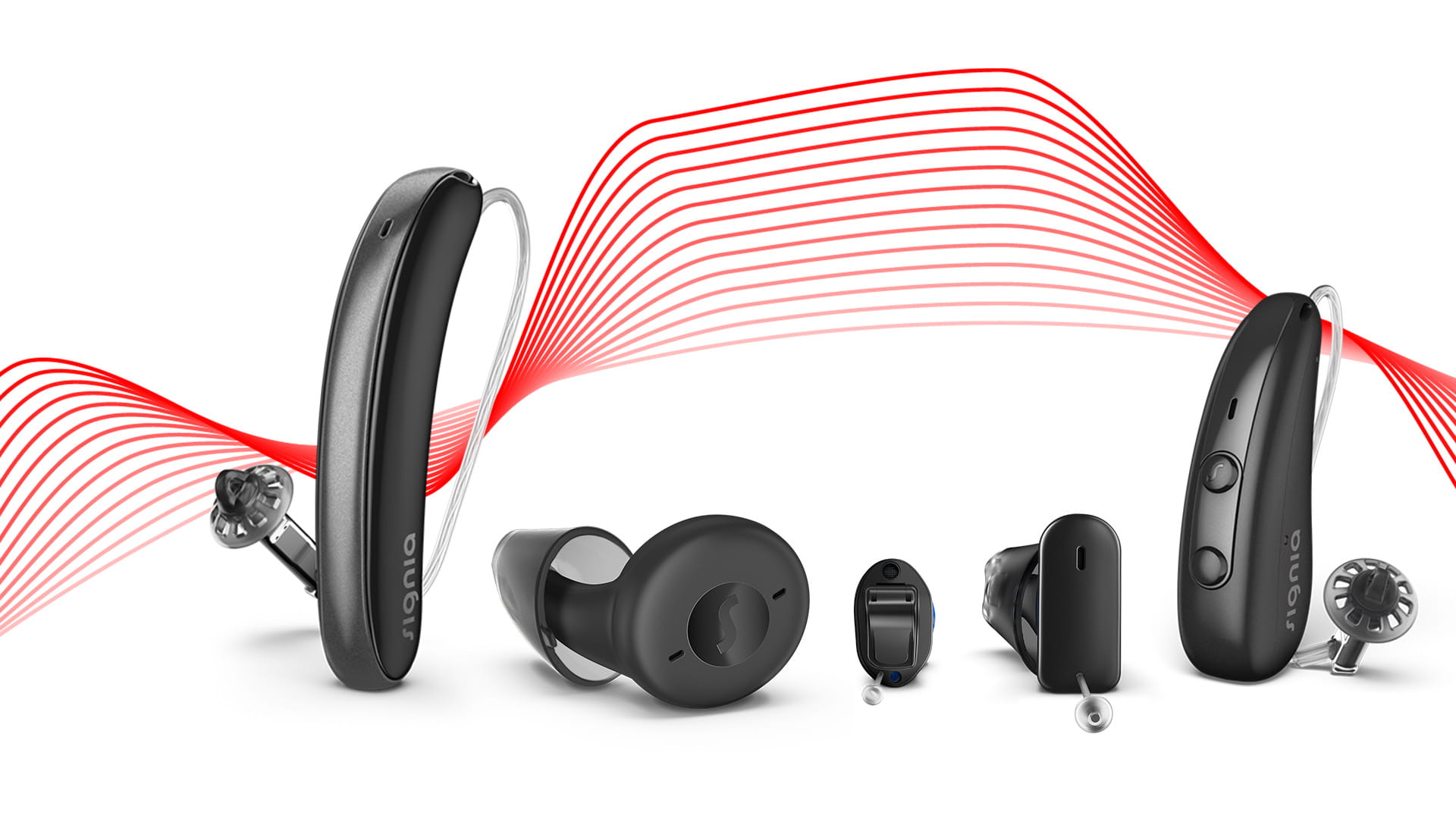 Signia IX product family: Styletto IX, Active Pro IX, Insio IIC IX, Silk Charge&Go IX, Pure Charge&Go IX