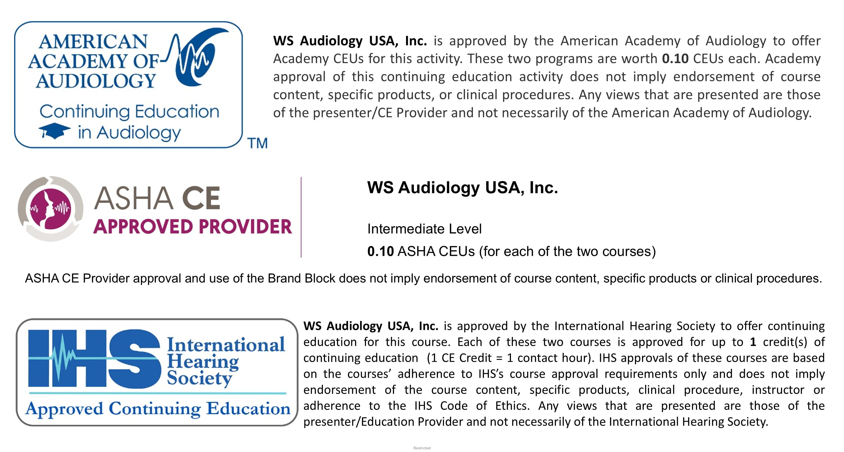 CEU Disclaimer